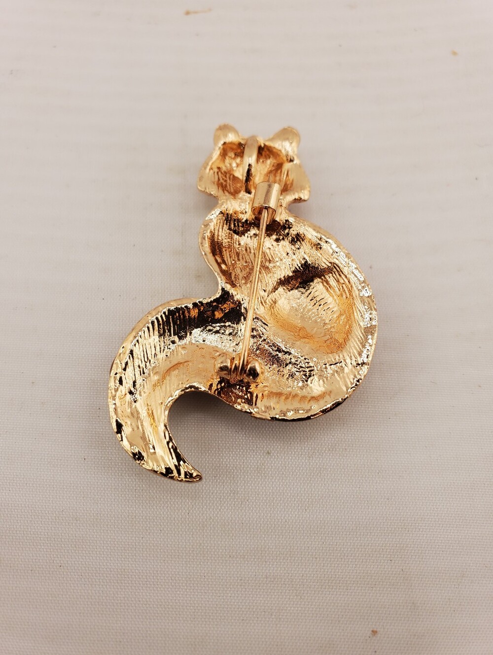 Fox Enamel And Rhinestone Brooch - Picture 2 of 4